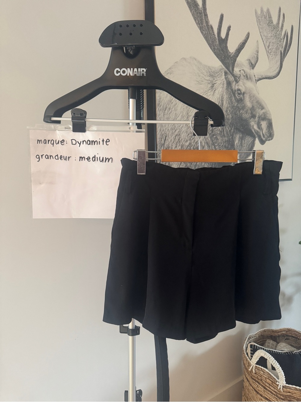 Dynamite Black High-Waist Tailored Shorts